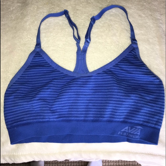 Blue stripped sports bra - Picture 1 of 4